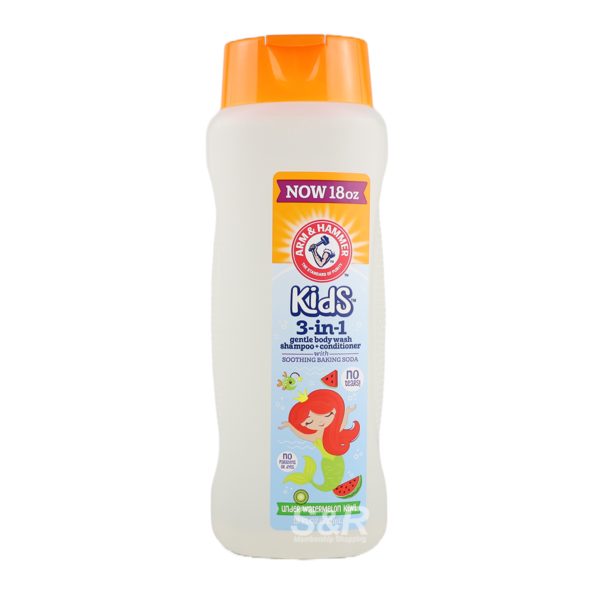 Arm & Hammer Kids 3-in1 Watermelon & Kiwi Bodywash Shampoo and Conditioner 532mL